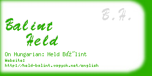 balint held business card